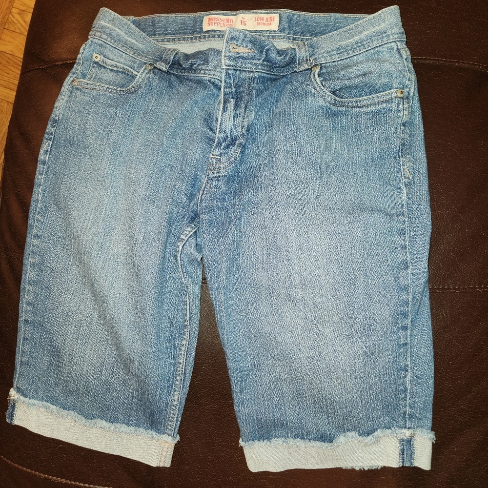 Mossimo Distressed Denim Bermuda Shorts